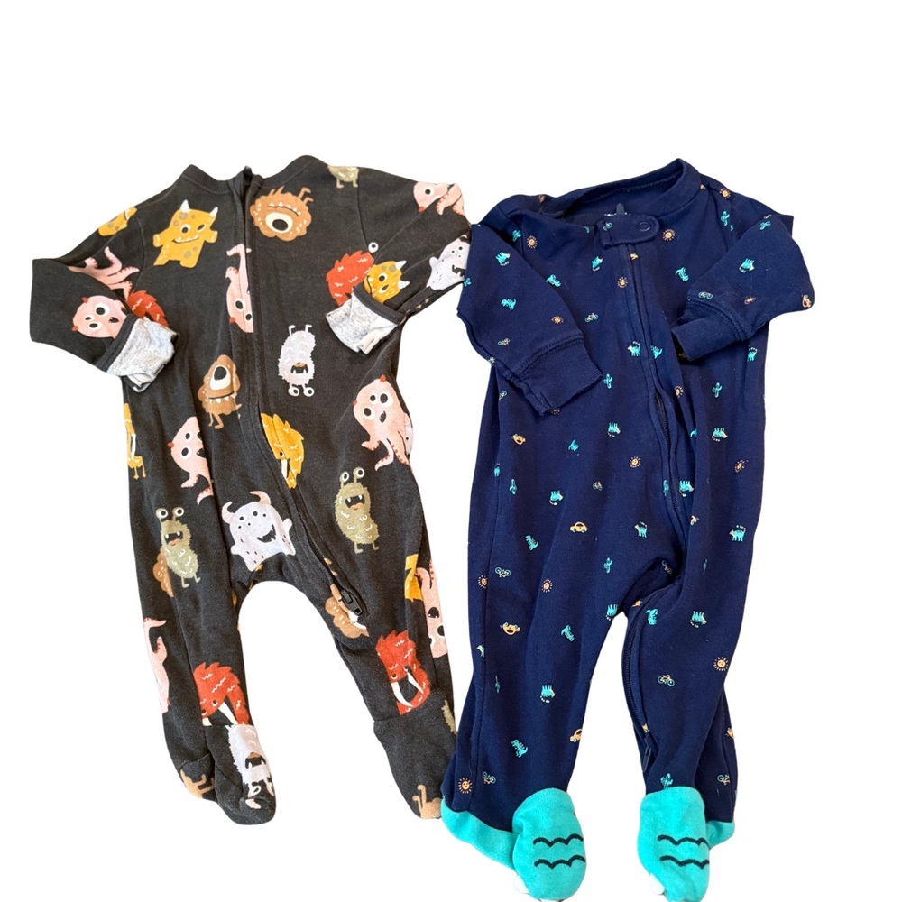 Old Navy Colorful Monster and‎ Fish Print Footies